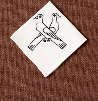 Alix of Bohemia Cai Lovebird Handkerchief In White