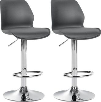 Clp Juego de 2 Taburetes de bar Gilbert Gris Plástico