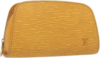 Louis Vuitton Pre-owned Bags, female, Yellow, Size: ONE SIZE Pre-owned Leather Pouch