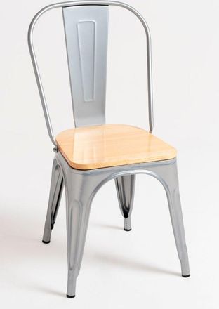 Regalos Miguel Regalos Miguel - Packs Sillas Comedor - Pack 2 Sillas Torix Madera Natural - Gris Metalizado