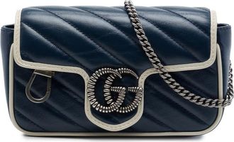 Gucci Pre-owned Gucci Super Mini GG Marmont Matelasse Leather Torchon Flap Crossbody Ladies ANLLIISB8WZFGWKV