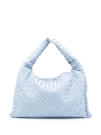 Bottega Veneta 2012-2025 Small Suede Intrecciato Hop hobo bag - Blu