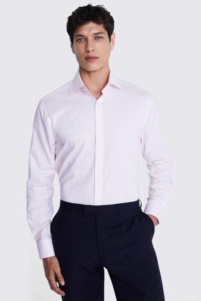 Moss Tailored Fit Pink Dobby Stretch Shirt