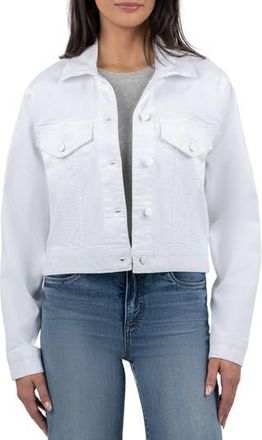 Kut from the Kloth Angela Crop Denim Jacket in Optic White at Nordstrom Rack, Size X-Large