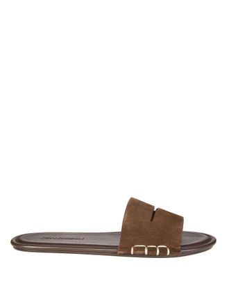J.W.Anderson Suede Stitched Slide Loafer Sandals