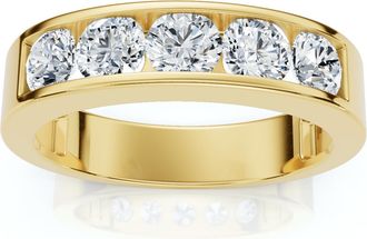 Pompeii3 1 1/4Ct Channel Set Mens Diamond Wedding Anniversary Ring 14K Gold Size Selectable