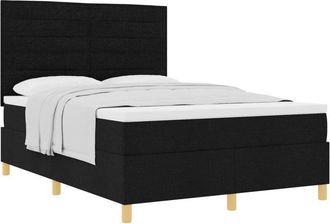 vidaXL Cama Tipo Box Spring Con Colch&oacute;n Negro 160 X 200 Cm Tela Vidaxl