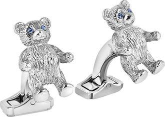 Thompson Crystal Teddy Bear Cuff Links in Blue at Nordstrom