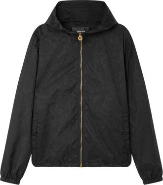 Versace Giacca a vento Barocco jacquard - Nero
