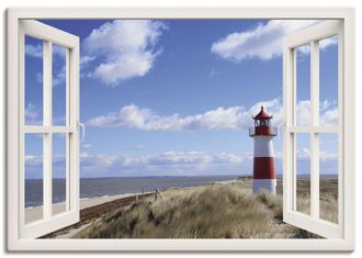 Artland Wandbild »Fensterblick - Leuchtturm Sylt« Fensterblick 1 Stk. tlg. als Leinwandbild, Poster, Wandaufkleber in verschied. Grössen