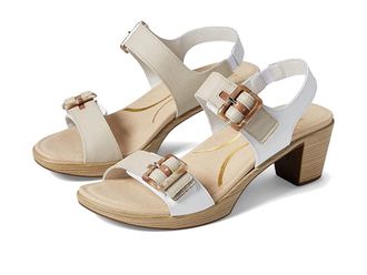 Naot Mode Womens Shoes White/Ivory/Latte/Radiant Gold Leather Combination : EU 42 (US Womens 11) M, Leather/Textile