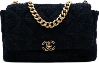 Chanel 2019 Maxi Tweed 19 Flap satchel - Zwart