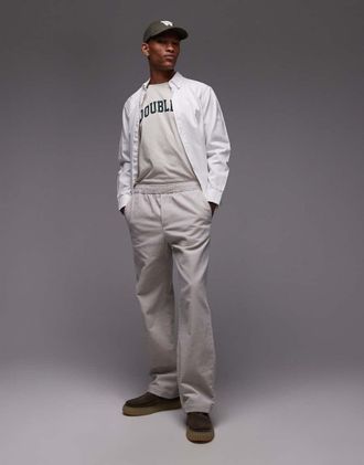 Wood Wood Double A By Wood Wood - Lax - Pantaloni in tessuto a coste di cotone color pietra chiaro-Grigio