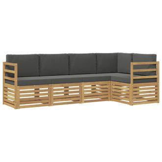 vidaXL Conjunto De Sof&aacute;s De Exterior 5 Pcs Blanco Y Antracita Vidaxl
