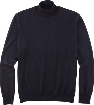 Olymp Rollkragenpullover OLYMP OLYMP Strick Casual, Herren, Gr. XXL, blau (marine), Strick, Obermaterial: 100% Schurwolle, regular fit, Strickb&uuml;ndchen, Pull