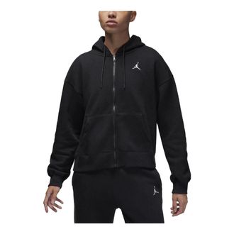 Nike Jordan (WMNS) Air Jordan Brooklyn Fleece Full-Zip Hoodie Black White FD7865-010