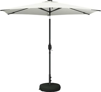 vidaXL Parasol De Jard&iacute;n Con Luces Led Y Base 270 X 270 Cm Poli&eacute;ster Vidaxl
