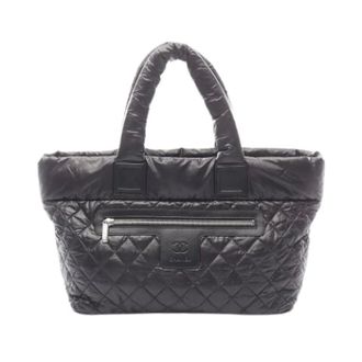 Chanel Pre-owned Tote Bags, female, Black, Size: ONE SIZE Pre-owned Vintage Nylon Tote Bag