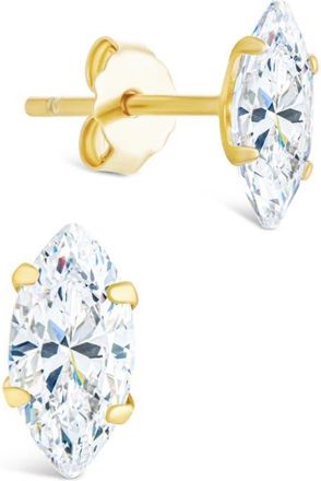 Sterling Forever Marquise-Cut Cubic Zirconia Stud Earrings in Gold at Nordstrom