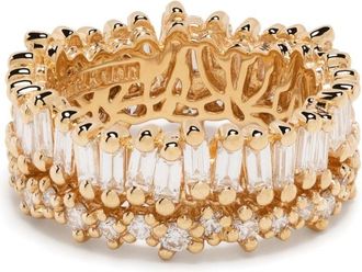 Suzanne Kalan 18kt yellow gold Short Stack diamond eternity ring - women - 18kt Gold - 6