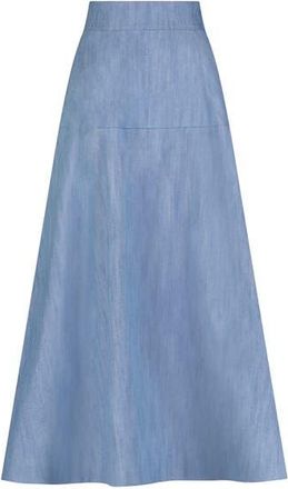Lela Rose Denim A-Line Skirt in Light Denim at Nordstrom, Size 10
