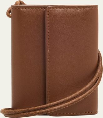 Michael Kors Trifold Leather Card Holder Necklace