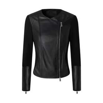 Pinko Girasole Jas - Dames - Leren en Su&egrave;de Jassen - Zwart - L - Leer - Jassen