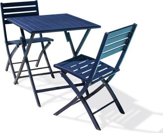 DCB Garden Conjunto de comedor de jardín 2 plazas de aluminio