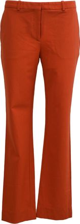 Theory Flared Trousers in Orange Cotton