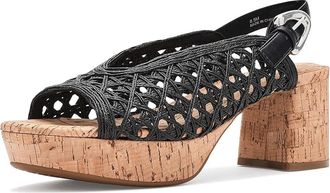 Aerosoles Cornelia Womens Wedge Shoes Black Embossed Raffia : 6.5 B - Medium, Suede