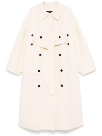 Fabiana Filippi wool coat - women - Merino/Polyester/Cattle Horn - S - Neutrals