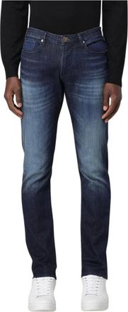 Emporio Armani Skinny Fit Jeans, male, Blue, W30, Dark Wash Denim Jeans Stylish Men