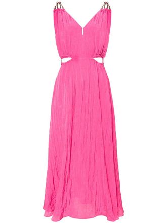 Maje crinkled-taffeta maxi dress - women - Polyamide/Polyester - 36 - Pink