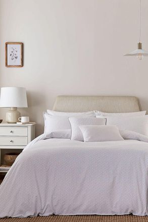 Murmur Florin Cotton Duvet Cover Set in Light Beige | Size: Super King