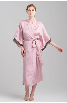 Natori Ashley Icon Robe with Lace in Rose Quartz at Nordstrom, Size X-Small