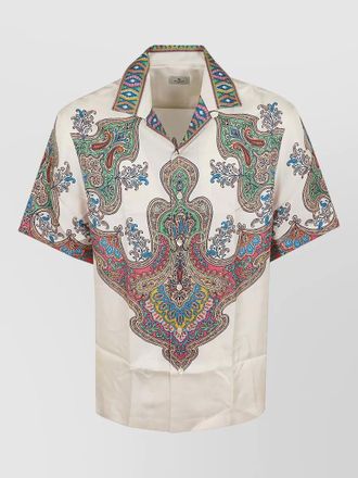 Etro paisley short sleeve shirt spread collar