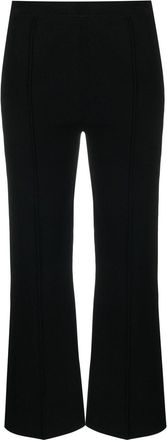 Theory flared knitted trousers - women - Viscose/Nylon/Polyester/Spandex/Elastane - L - Black