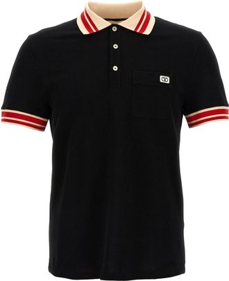 Valentino Garavani Black VLogo Polo T-shirt
