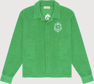 Museum of Peace and Quiet Mens Seal Terry Cloth Button Up In Kelly