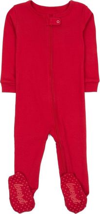Leveret Footed Cotton Pajamas Matching Family Coordinated Solid Colors in Red at Nordstrom, Size 12-18M