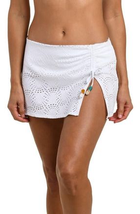 La Blanca Shellbound Eyelet Swim Skirt in White at Nordstrom, Size 10