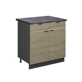 Vicco Mueble Bajo De Cocina Fame-line, Panel De Roble, 80 Cm, Et Antracita