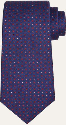 Kiton Mens Micro-Dots Silk Sevenfold Tie