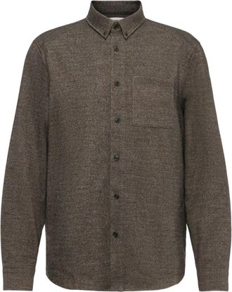 Drykorn Liet_3 10 Shirt - Heren - Casual Overhemden - Bruin - 2XL - Wol - Overhemden