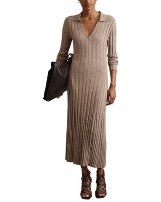 Reiss Winnie Long Sleeve Knitted Wool-Blend Dress