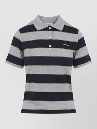 Miu Miu striped polo shirt short sleeves collar