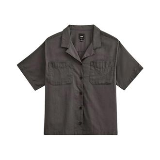 Vans Cassidy Camp Shirt - Dames - Overhemden - Grijs - S - Katoen - Overhemden