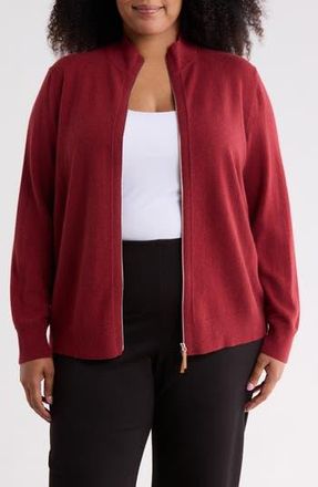 Lafayette 148 New York Metallic Wool & Cashmere Cardigan in Scarlet at Nordstrom Rack, Size 2 X