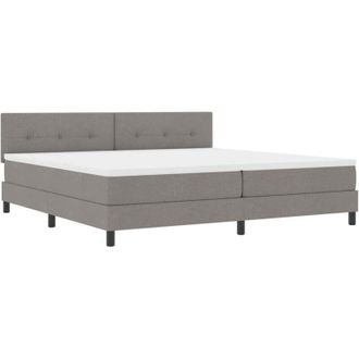 vidaXL Cama Tipo Box Spring Con Tiras Led Taup&eacute; 200 X 200 Cm Tela Vidaxl