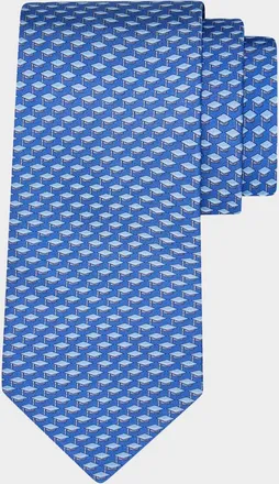 Ferragamo Men & apos;s Graduation Cap Micro-Print Tie